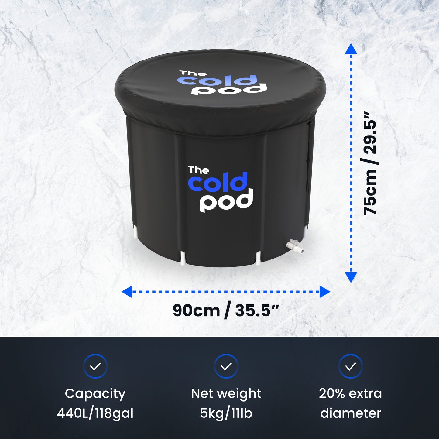 The Cold Pod Ice Bath Tub XL HK